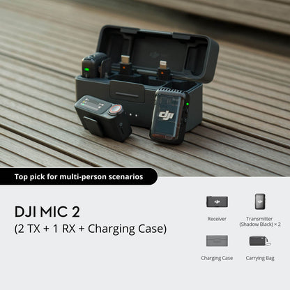 DJI Mic 2 (2 TX + 1 RX + Charging Case) - Premium DJI MIC from DJI - Just $478! Shop now at Eagleview Drones